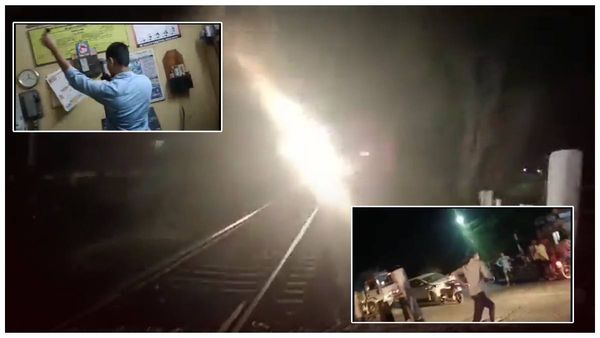 ఏపీలో తృటిలో తప్పిన ఘోర రైలు ప్రమాదం- లెవెల్ క్రాసింగ్‌పై ట్రాఫిక్ జామ్