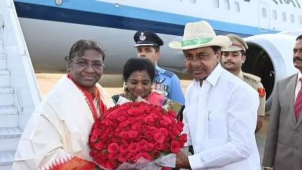 Droupadi Murmu: హైదరాబాద్‍కు చేరుకున్న రాష్ట్రపతి ద్రౌపది ముర్ము.. స్వాగతం పలికిన గవర్నర్, సీఎం..