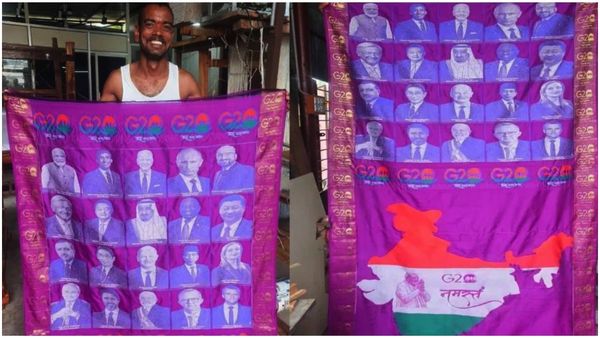 g20 summit: ‘జీ20 నేతలకు మోడీ స్వాగతం’.. వస్త్రంపై తెలంగాణ నేతన్న అద్భుతం