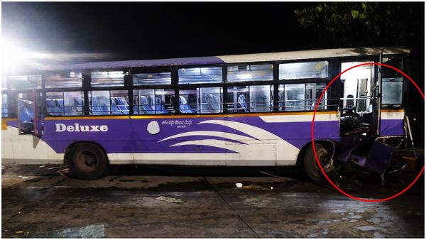 Accident: డివైడర్‍ను ఢీకొట్టిన ఆర్టీసీ బస్సు.. పలువురికి గాయాలు..