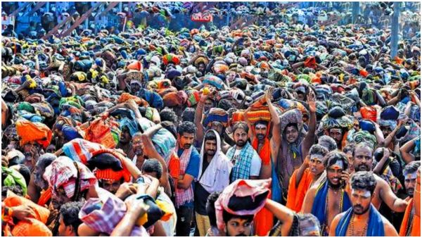 ఇసుకేస్తే రాలనంతగా శబరిమలలో భక్తుల రద్దీ; నిన్న ఒక్కరోజే ఎంత మంది దర్శించుకున్నారంటే!!