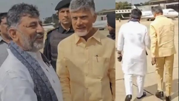 చంద్రబాబుకు డీకే శివకుమార్ ఆత్మీయ స్వాగతం-బెంగళూరు ఎయిర్ పోర్టులో ఆసక్తికర పరిణామం..