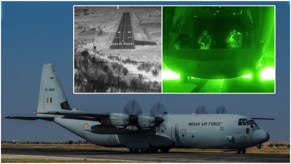 IAF: చిమ్మచీకటిలో కార్గిల్ ఎయిర్‌స్ట్రిప్‌లో దిగిన C-130J విమానం.. వీడియో వైరల్..