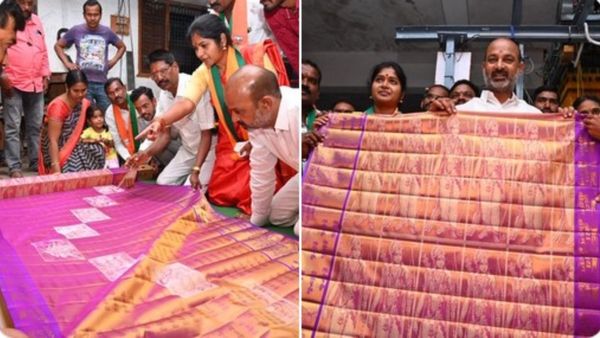 అయోధ్య రాముడికి తెలంగాణ నుంచి మరో కానుక: సిరిసిల్ల బంగారు చీర