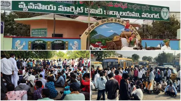 ఎనుమాముల మార్కెట్ లో మిర్చి రైతుల కన్నెర్ర.. అసలేం జరుగుతుందంటే!!