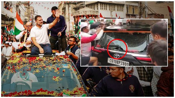 రాహుల్ గాంధీ కారుపై రాళ్ల దాడి (వీడియో)