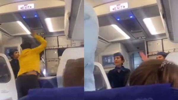 Video viral: విమానం పైలట్ పై ప్యాసింజర్ పిడిగుద్దులు..!