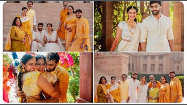 ఘనంగా షర్మిల కుమారుడు రాజా రెడ్డి-ప్రియ వివాహ వేడుకలు: జగన్ దూరం