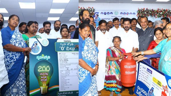 రూ. 500కే గ్యాస్, ఉచిత విద్యుత్ పథకాలను ప్రారంభించిన రేవంత్: వారందరూ అర్హులే