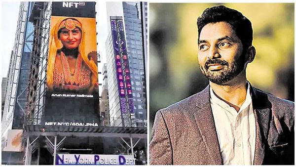 న్యూయార్క్ టైమ్స్ స్క్వేర్‌లో భూపాలపల్లి ఫొటోగ్రాఫర్ చిత్రం ప్రదర్శన