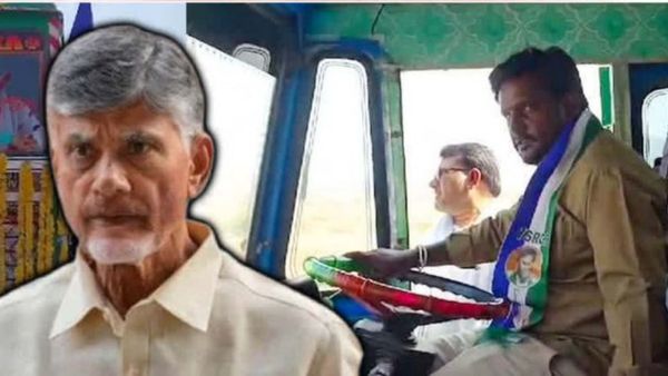 టిప్పర్ నడుపుకుంటూ వెళ్లి మరీ నామినేషన్ వేసిన వైసీపీ అభ్యర్థి