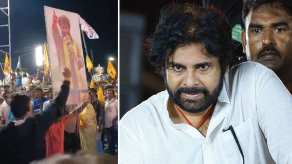 ఎన్టీఆర్ ఫ్లకార్డ్స్ చూపించిన ఫ్యాన్స్..పవన్ కల్యాణ్ షాకింగ్ రియాక్షన్