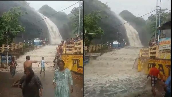 కుర్తాళం జలపాతంలో ఒక్కసారిగా పెరిగిన వరద: బాలుడు గల్లంతు(వీడియో)