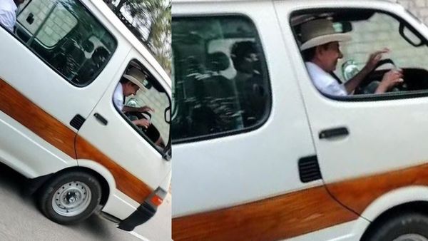 స్టీరింగ్ మారింది - ఓమ్ని వ్యాన్ న‌డిపిన కేసీఆర్..!!