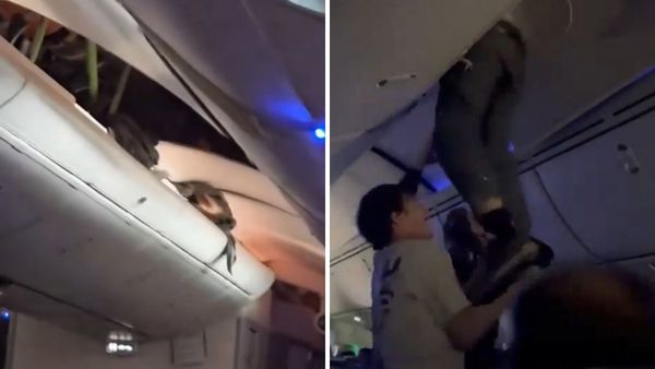 Viral Video: విమానం కుదుపులకు ఎగిరి పైకప్పులో దూరిపోయిన ప్రయాణికుడు-సినీ ఫక్కీలో..!