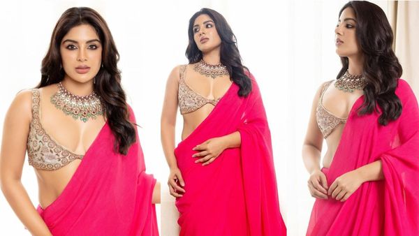 సంయుక్త మీనన్ ..చీర కొంగు పక్కకు జరిపి మొత్తం చూపించేసిందిగా..!