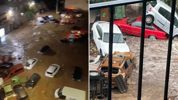 స్పెయిన్‌: వ‌ర‌ద నీటిలో కార్లు ఎలా కొట్టుకుపోతున్నాయో చూడండి! (వీడియో)