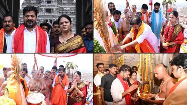 యాదగిరిగుట్టలో బంగారు గోపురం ఆవిష్కరించిన సీఎం రేవంత్