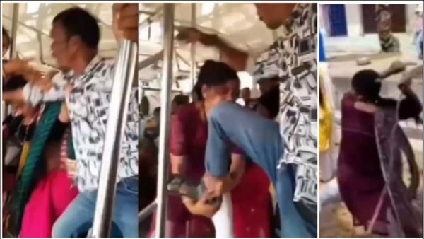 ఆర్టీసీ బస్సులో తాగుబోతు వీరంగం.. చితక్కొట్టిన యువతులు