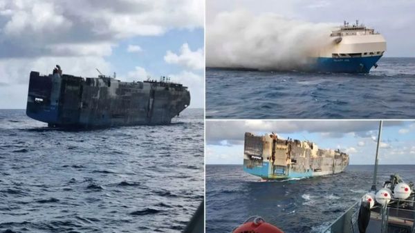 సముద్రపాలైన 3వేల కొత్త కార్లు