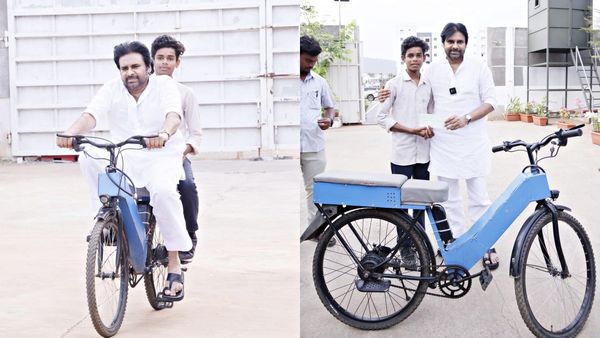 బ్యాటరీ సైకిల్ తొక్కిన పవన్ కల్యాణ్.. యువకుడికి అదిరిపోయే గిఫ్ట్..
