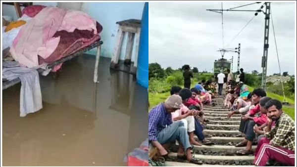 గ్రామంలో వరద ముంపు.. ఆ రైలును ఆపి గ్రామస్తుల డిమాండ్!