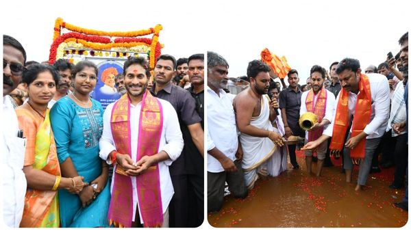 కృష్ణమ్మకు జగన్ జలహారతి..! పులివెందులలో అరుదైన సీన్స్..!