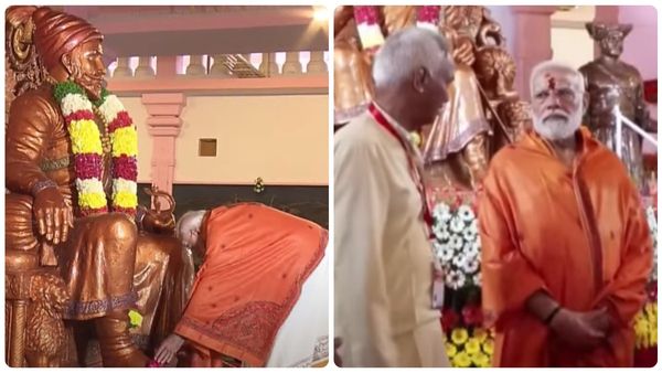 శివాజీ స్ఫూర్తి కేంద్రంలో మోడీ- ఛత్రపతి విగ్రహానికి ప్రణామం..!