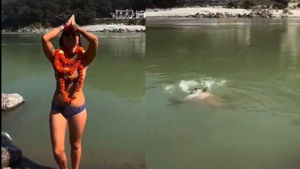 వైరల్ వీడియో : గంగానదిలో బికినీతో స్నానం చేసిన మహిళ..!