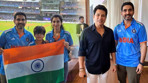 నారా లోకేశ్ ఫ్యామిలీతో ఫైనల్ సందడి: సచిన్‌తో ఫ్యాన్ బాయ్ మూమెంట్