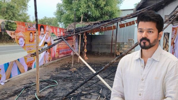 విజయ్ పార్టీ ఆఫీసుకు నిప్పుపెట్టిన దుండగులు.. సీసీ టీవీ ఫుటేజ్