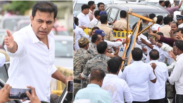 ఇనుప బ్యారికేడ్లను తొక్కిపడేస్తూ కదిలిన గులాబీ దండు..: హైవేపై హైటెన్షన్