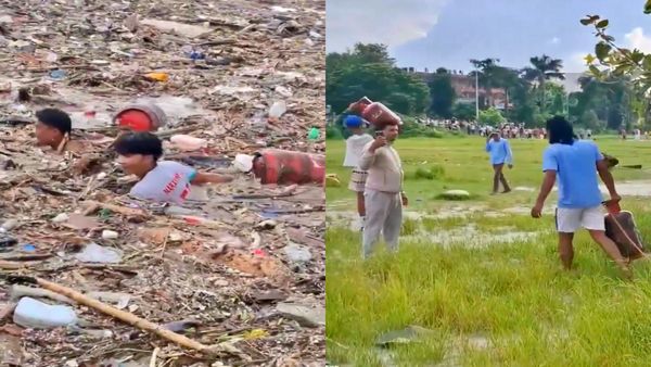 Viral Video: వరదల్లో కొట్టుకొస్తున్న గ్యాస్ సిలిండర్ల కోసం ప్రాణాలకు తెగించి మరీ..!