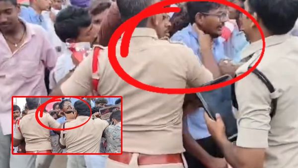రోడ్డెక్కిన పాలిటెక్నిక్ విద్యార్థులు.. విద్యార్థి గొంతు నొక్కిన సీఐ: వీడియో వైరల్!