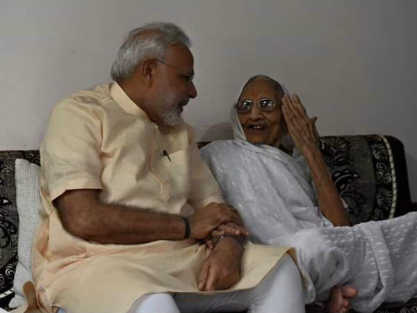 PM Modi meets his mother on the occasion of his birthday in Gandhinagar PM Modi meets his mother on the occasion of his birthday in Gandhinagar