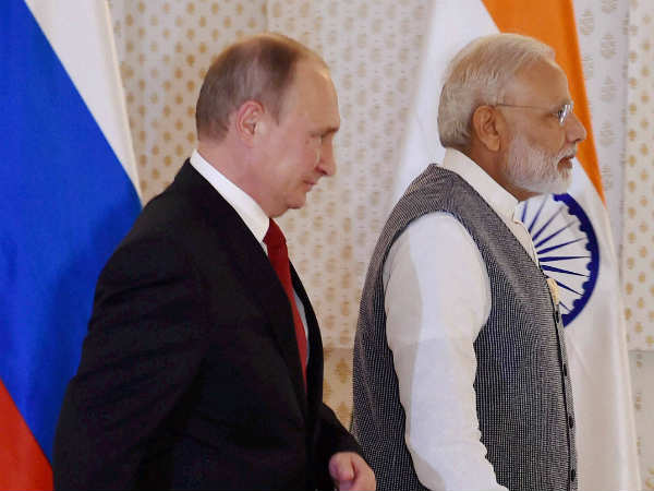 Prime Minister Narendra Modi meets Russian President Vladimir Putin