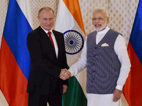 Prime Minister Narendra Modi meets Russian President Vladimir Putin
