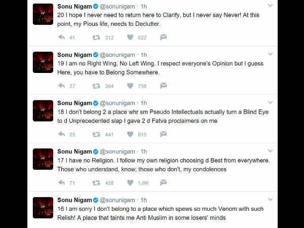 sonu nigam tweet