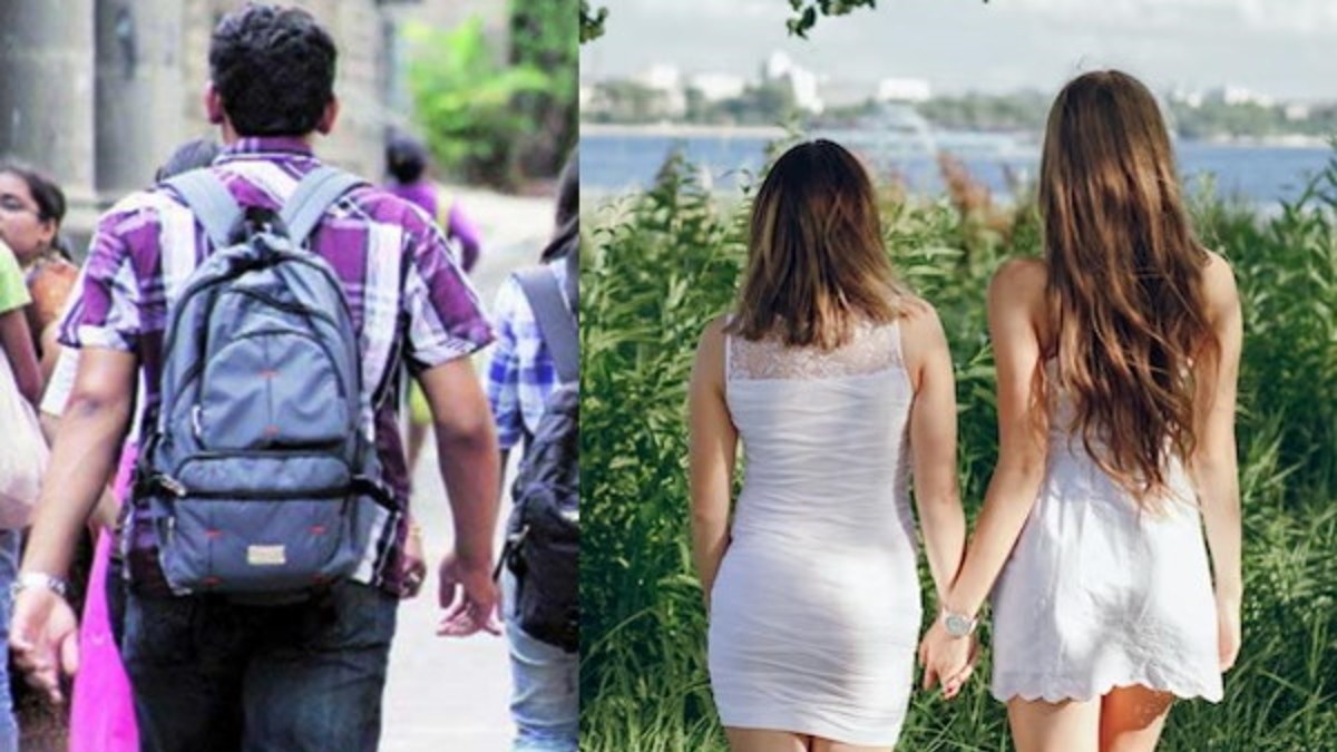 boy chased by two girls