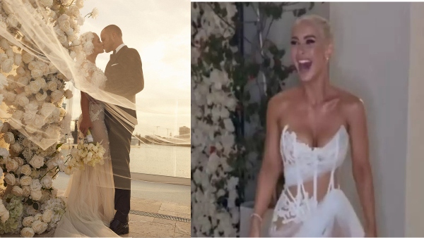 wedding wearing only a few clothes