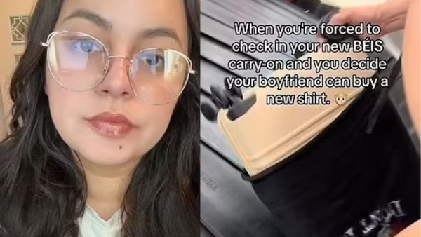 Girlfriend takes off boyfriends t-shirt