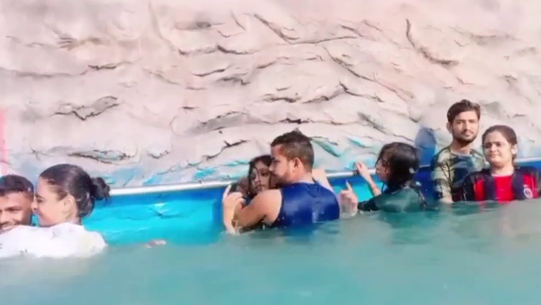 Dirty behavior of couple in water park