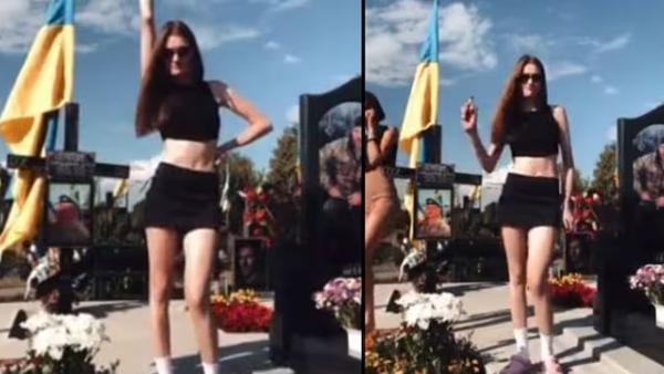 Girls dance on soldiers graves Girls dance on soldiers graves