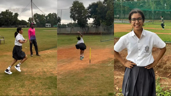 girl bowled in Bumrah s style