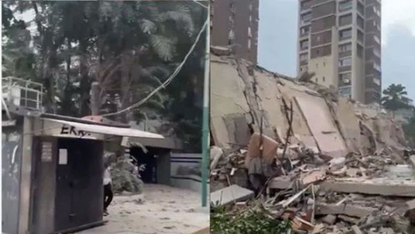Devastating ruins of buildings in Venezuela after earthquake