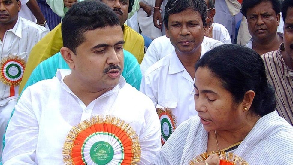 મમતા બેનરજી સાથે શુભેન્દુ અધિકારી