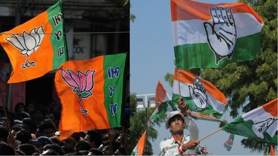 ભાજપ-કૉંગ્રેસના ધ્વજ ભાજપ-કૉંગ્રેસના ધ્વજ