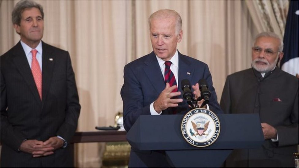 અમેરિકાના રાષ્ટ્રપતિ જો બાઇડન અને ભારતના વડા પ્રધાન નરેન્દ્ર મોદી