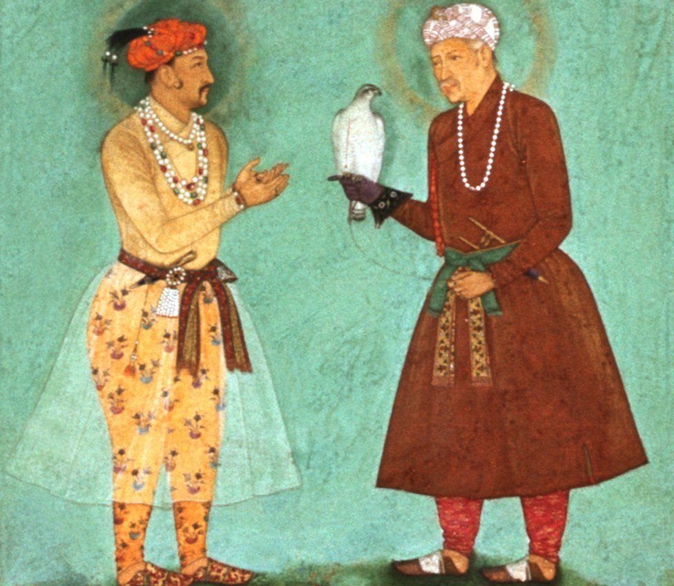 પિતા અકબર સાથે જહાંગીર