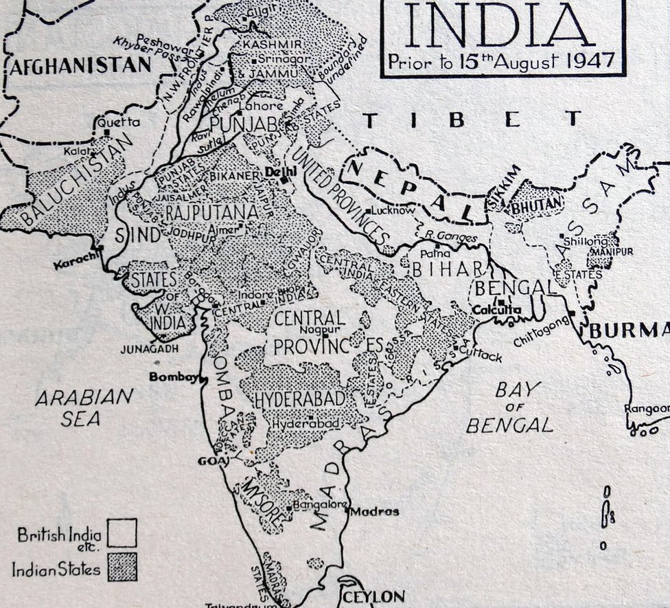 ભાગલા પહેલાનો ભારતનો નકશો ભાગલા પહેલાનો ભારતનો નકશો